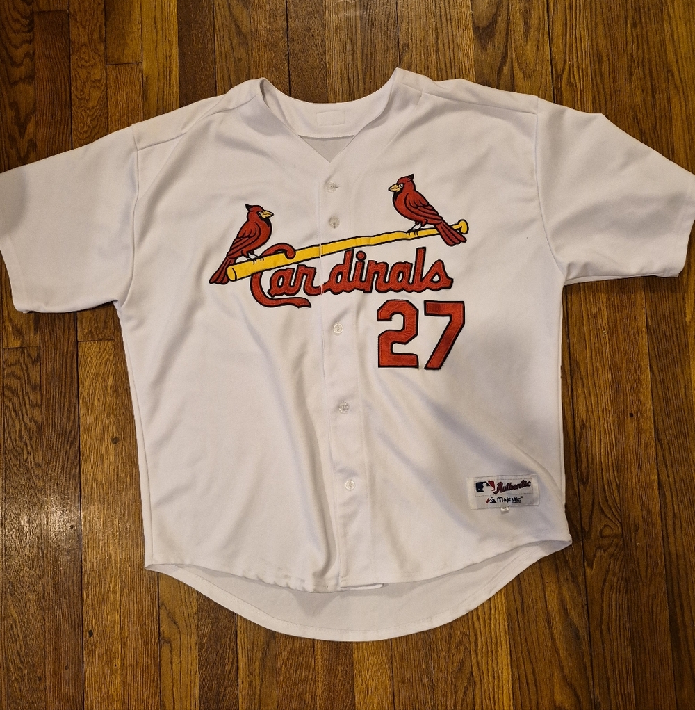 St. Louis Cardinals Rolen Mens Sz 52 White Red Majestic Baseball Jersey
